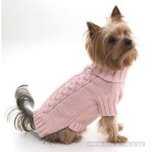 Peach Cable Snug Dog Pullover 