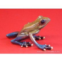 Fabulous Forest Frogs Stretched Left Gold Statue