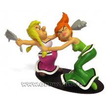 Asterix And Obelix Bonemine And Agecanomix Wife Resin Statue
