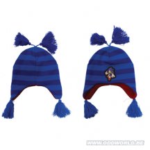 Sonic Blue Striped, Beanie With Poms 