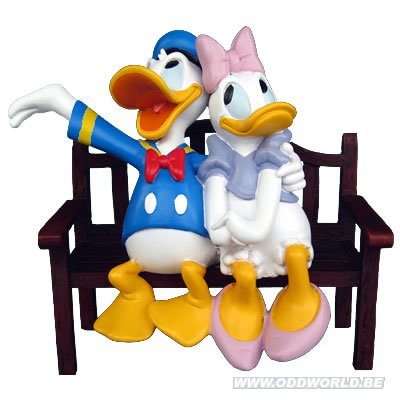 Figurine Donald et Daisy de collection en résine