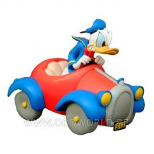 Disney Donald Duck In Rode Auto Beeld