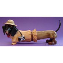 Hot Diggity Dogs Safari Dashond Teckel Hond Beeld