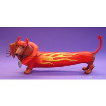 Hot Diggity Dogs Hot Devil Dashond Teckel Hond Beeld